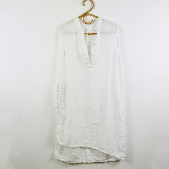 120% lino white sleeveless tunic dress - Picture 2 of 8